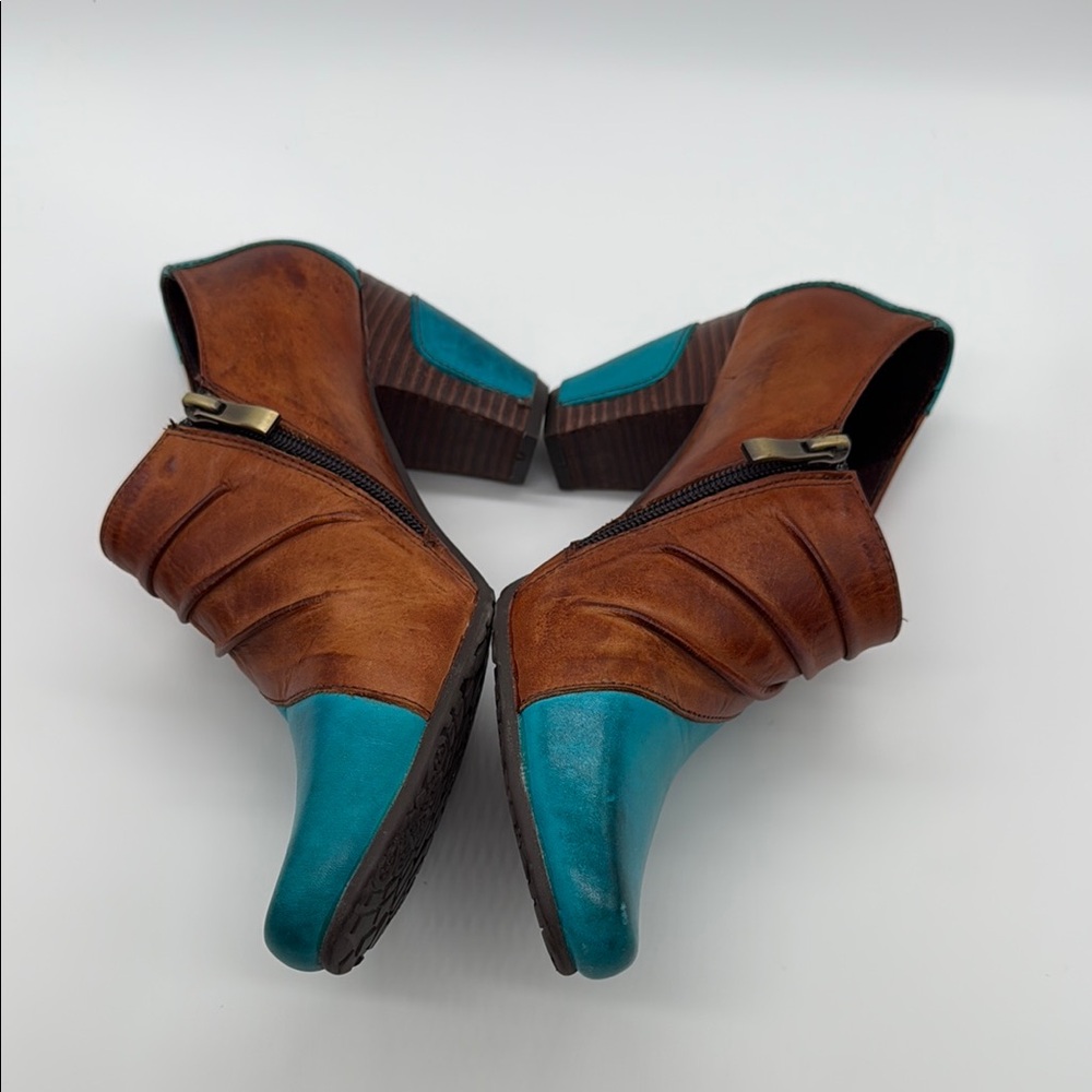 L’ARTISTE Leather Spring Step Ankle Boots Chunky Heal Side Zipper Womens Size 8 - Picture 3 of 7
